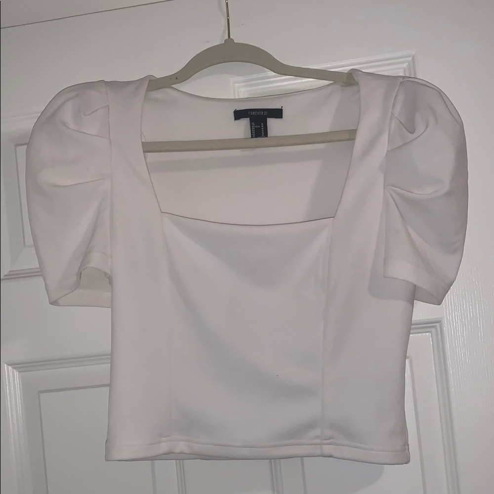 White Puff Sleeve Top